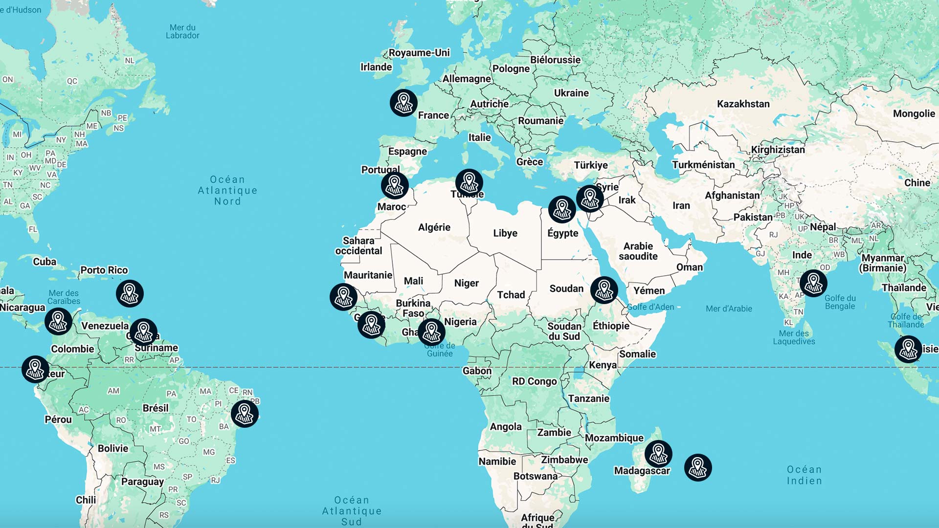 carte des zones protégées du plastique
